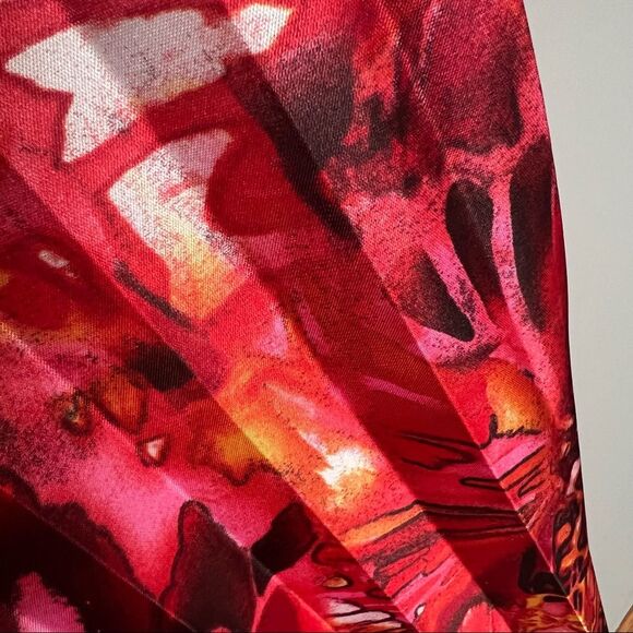 Deb's Y2K Strapless Sequin Coral Colorful Pleated Formal Prom Maxi Gown - Picture 8 of 13